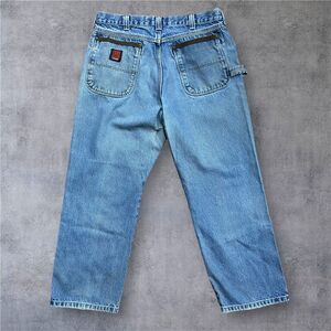 Wrangler Riggs Durashield Straight Leg Workwear Denim Blue Jeans Size 34 x 30